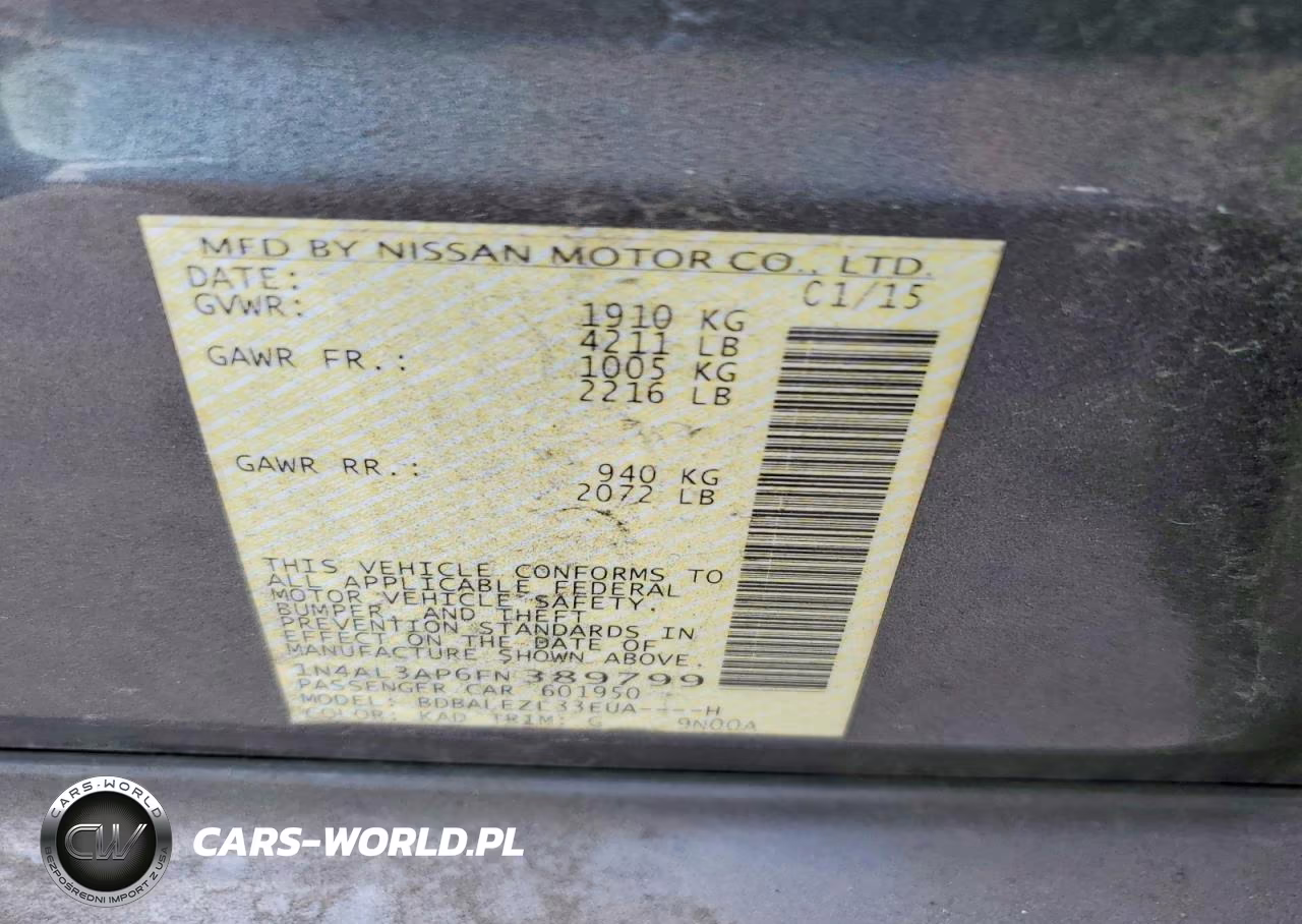 2015 Nissan Altima 2.5 S VIN:1N4AL3AP6FN389799 - 12