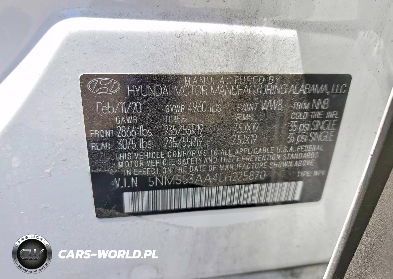 2020 Hyundai Santa Fe Limited 2.0T VIN:5NMS53AA4LH225870 - 12