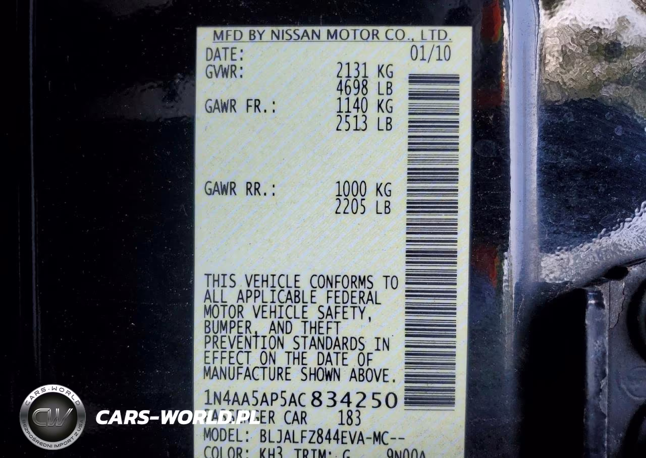 2010 Nissan Maxima 3.5 S VIN:1N4AA5AP5AC834250 - 13