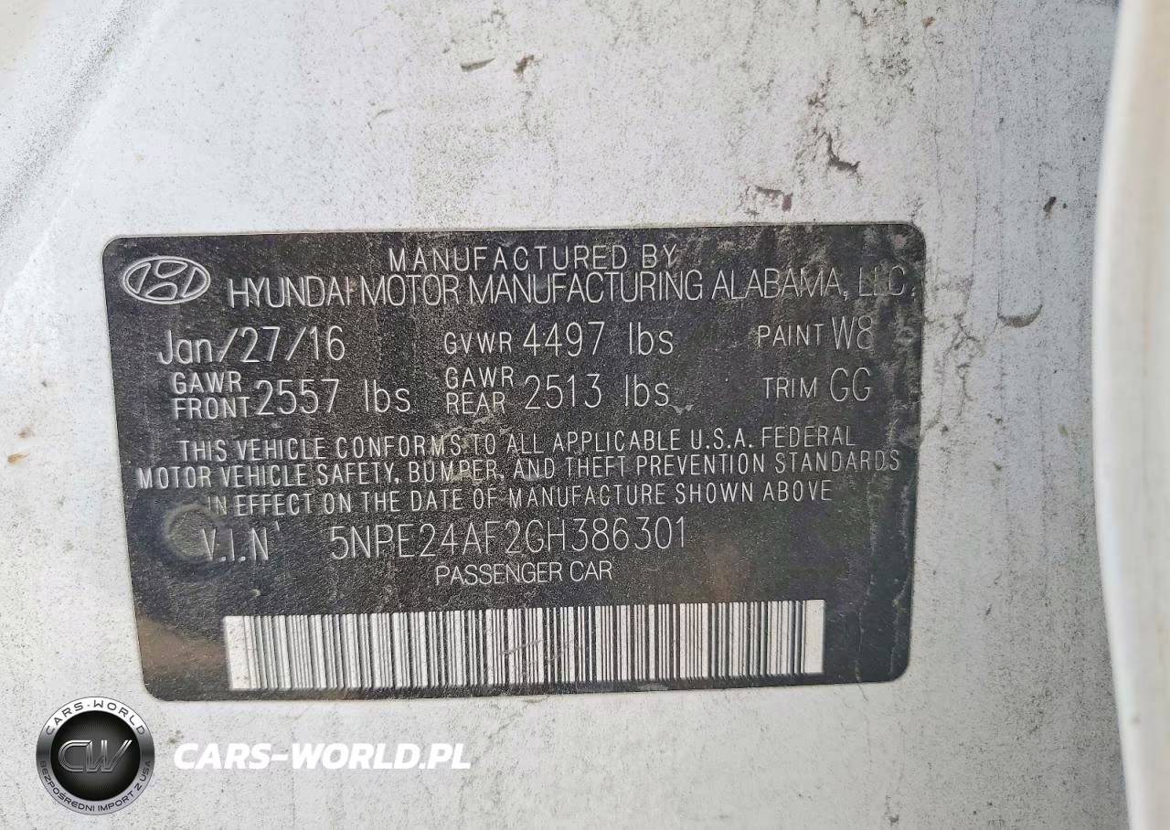 2016 Hyundai Sonata Se VIN:5NPE24AF2GH386301 - 12