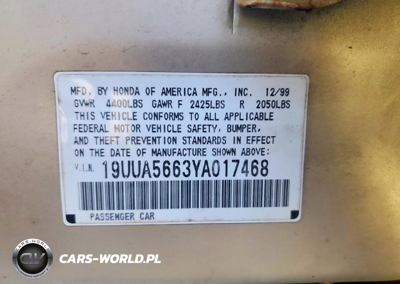 2000 Acura 3.2Tl VIN:19UUA5663YA017468 - 12