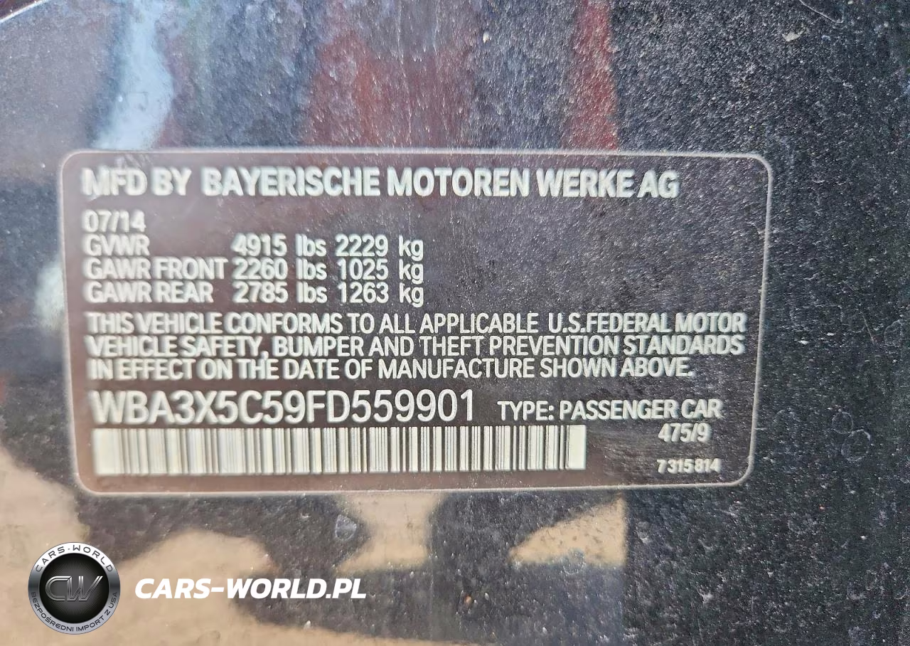 2015 BMW 328 Xigt VIN:WBA3X5C59FD559901 - 12