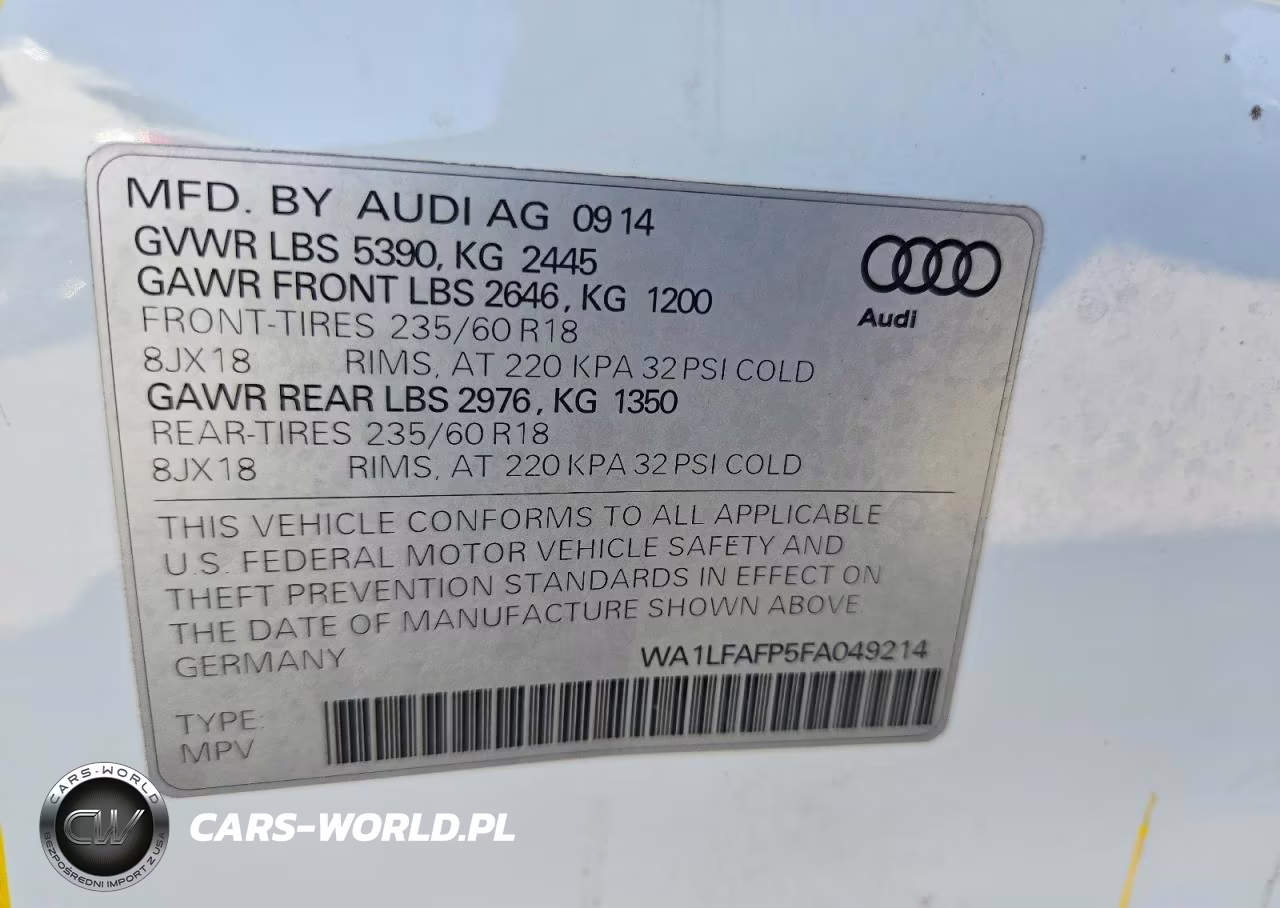 2015 Audi Q5 Premium Plus VIN:WA1LFAFP5FA049214 - 14