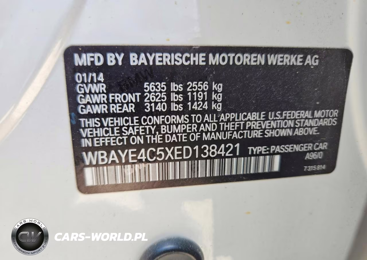 2014 BMW 740 Li VIN:WBAYE4C5XED138421 - 12