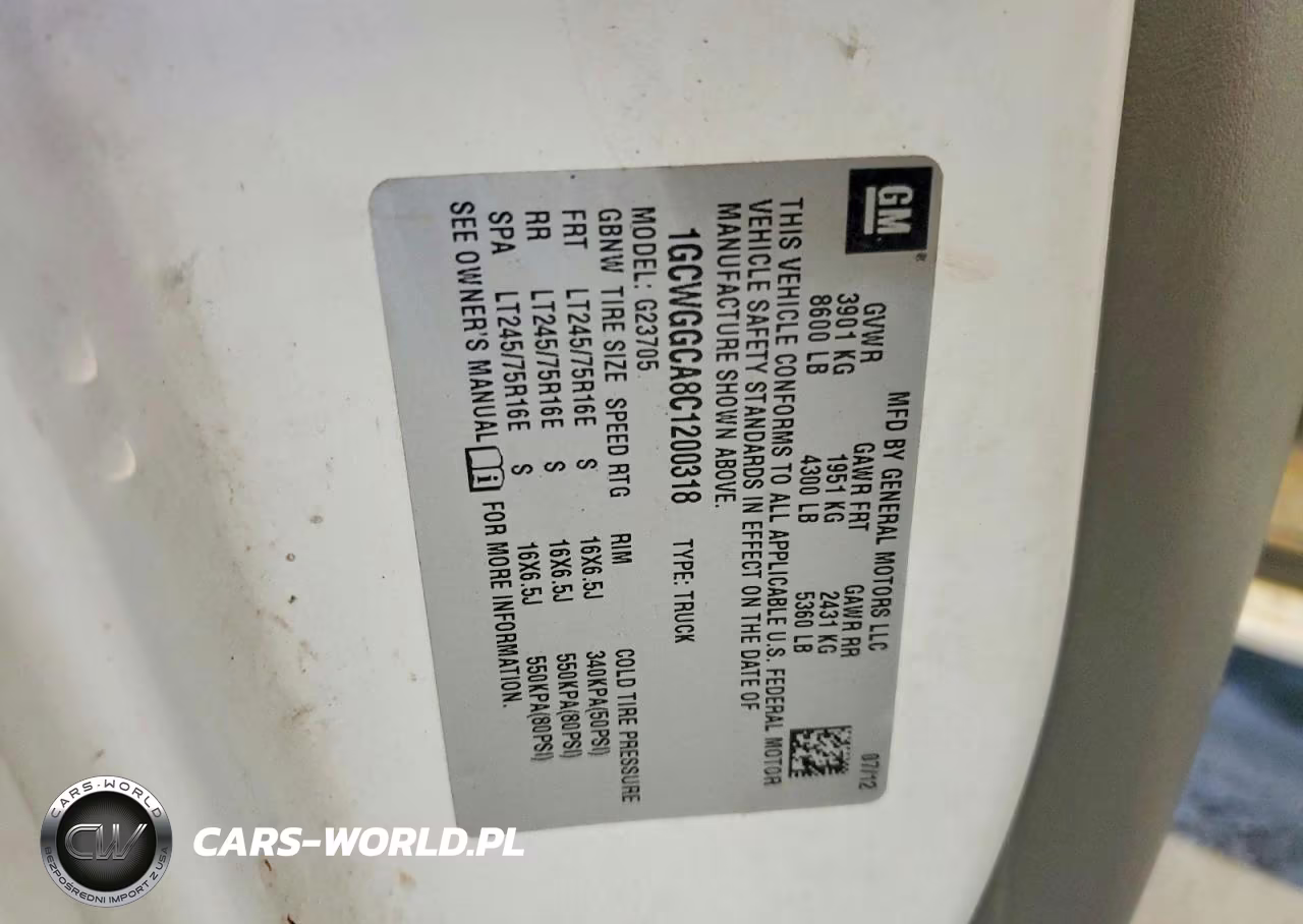 2012 Chevrolet Express 2500 Cargo Delivery Van VIN:1GCWGGCA8C1200318 - 13