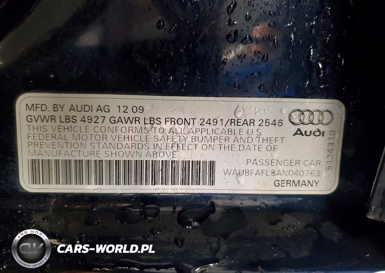 2010 Audi A4 Premium VIN:WAUBFAFL8AN040763 - 12