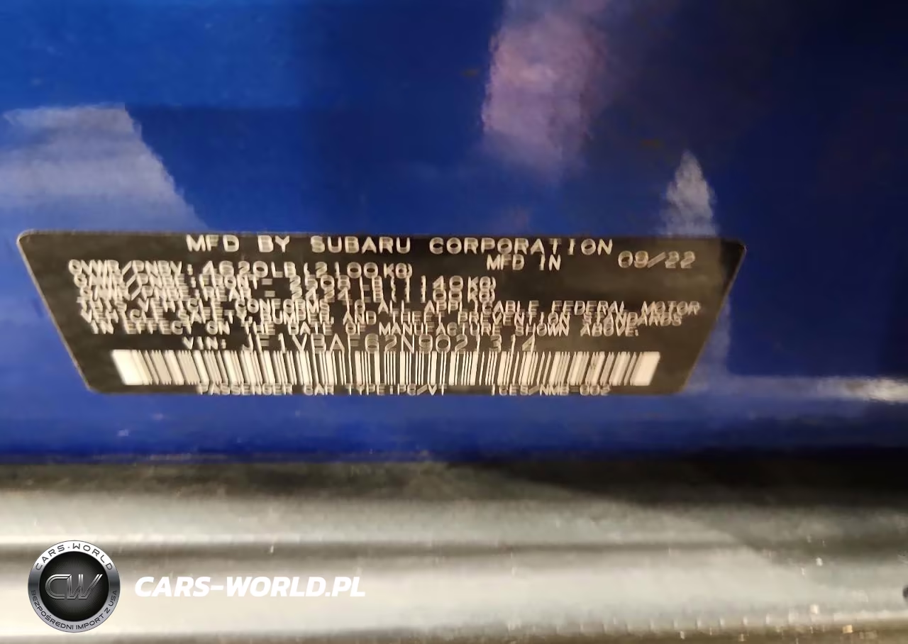 2022 Subaru Wrx Premium VIN:JF1VBAF62N9021314 - 12
