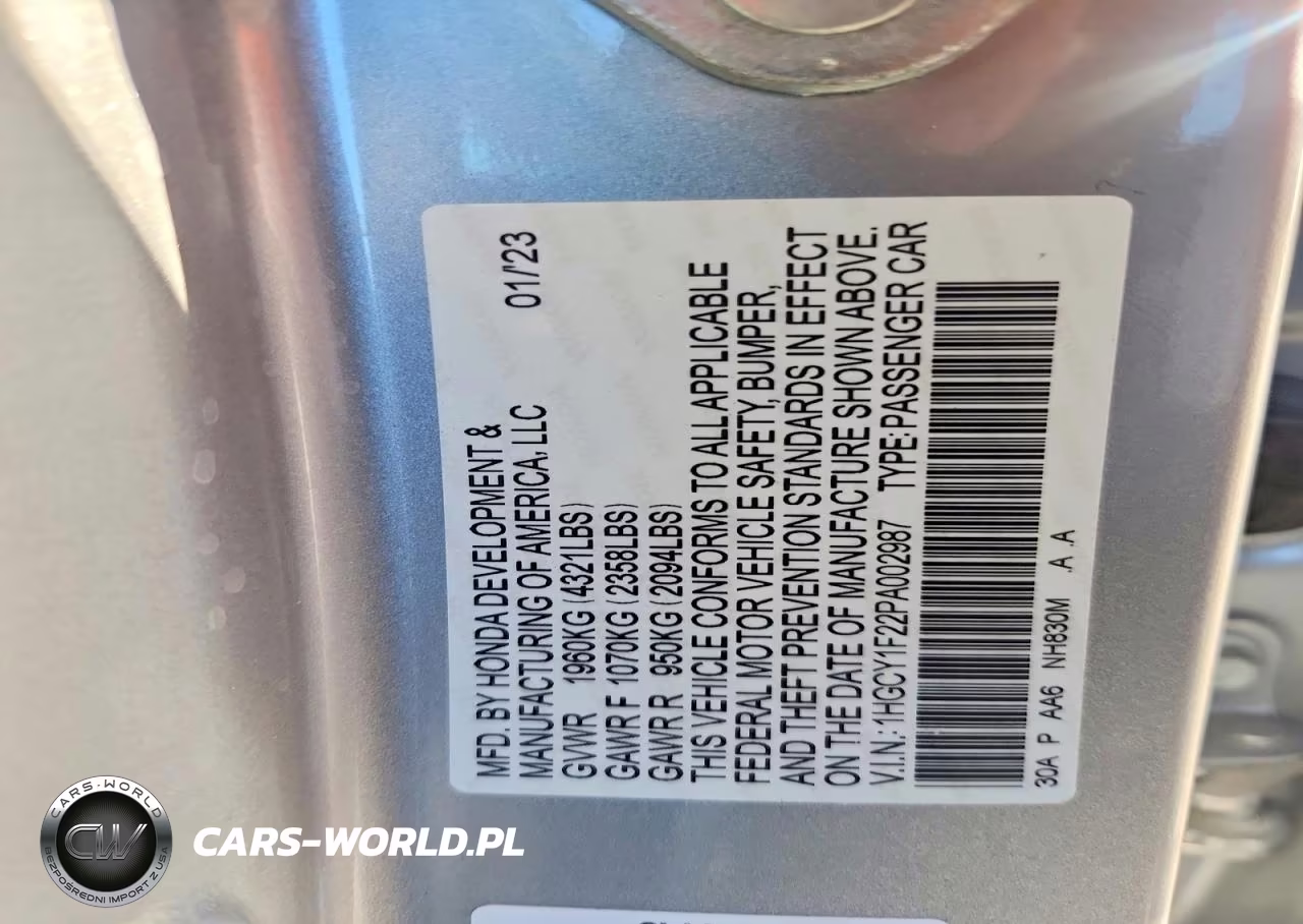 2023 Honda Accord Lx VIN:1HGCY1F22PA002987 - 12