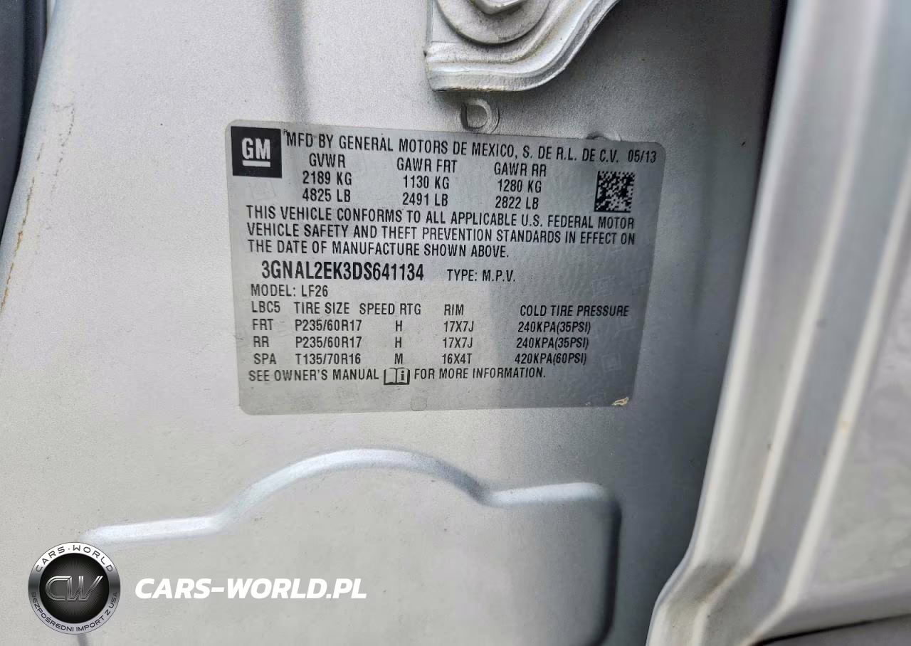 2013 Chevrolet Captiva Ls VIN:3GNAL2EK3DS641134 - 13