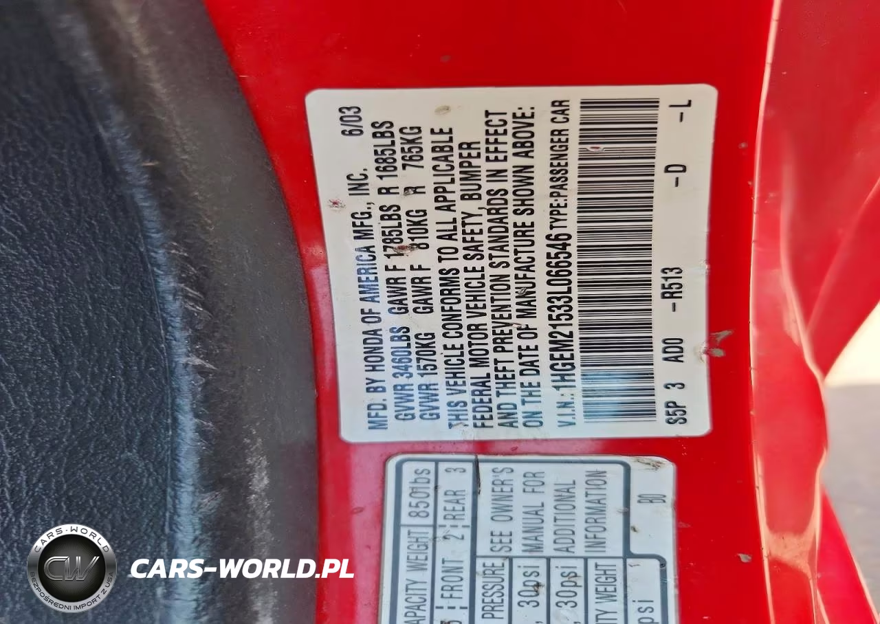 2003 Honda Civic Lx VIN:1HGEM21533L066546 - 12