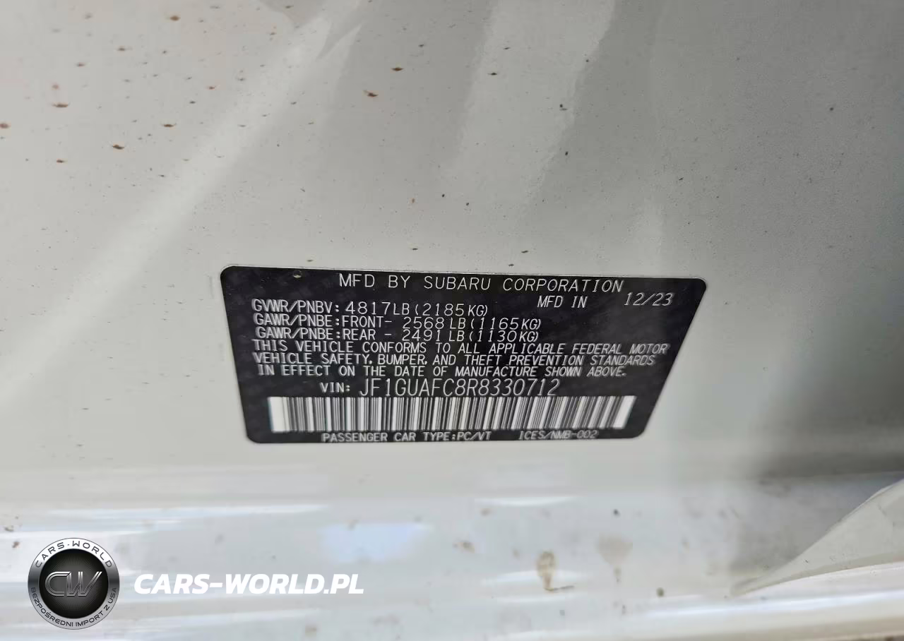 2024 Subaru Impreza Sport VIN:JF1GUAFC8R8330712 - 12