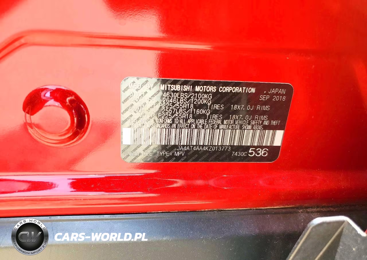2019 Mitsubishi Eclipse Cross Le VIN:JA4AT4AA4KZ013773 - 12