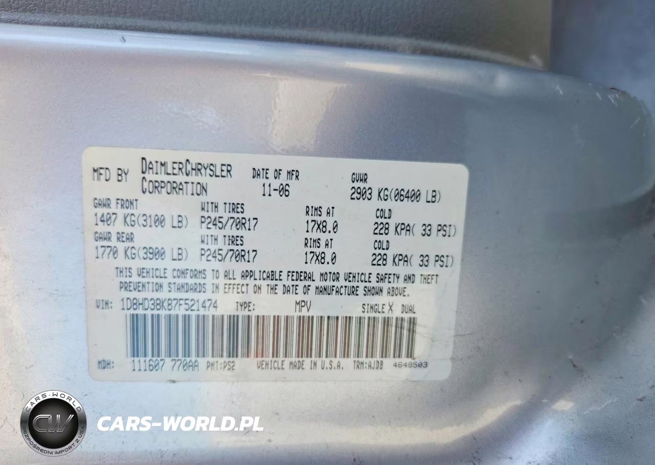 2007 Dodge Durango Sxt VIN:1D8HD38K87F521474 - 13