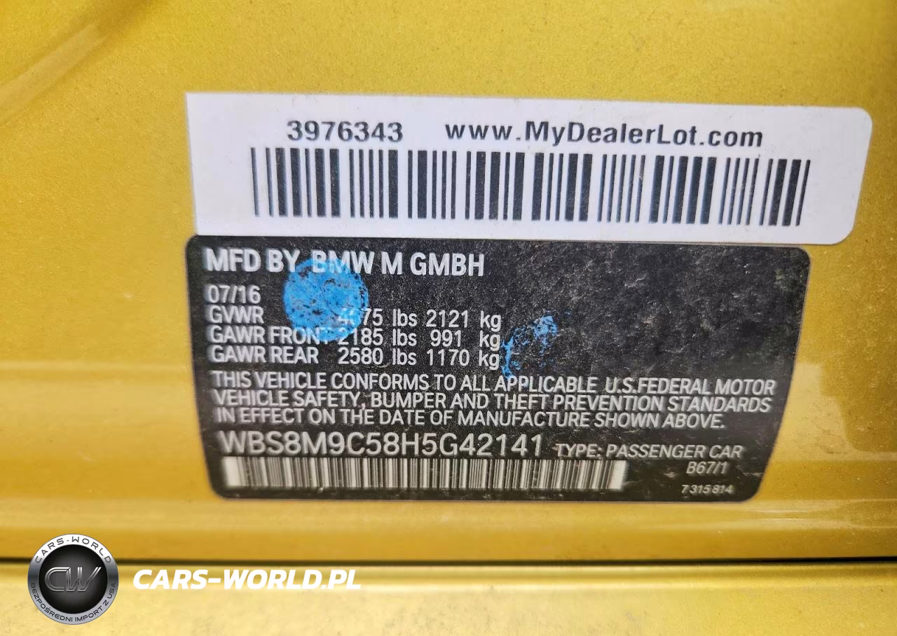 2017 BMW M3 VIN:WBS8M9C58H5G42141 - 12
