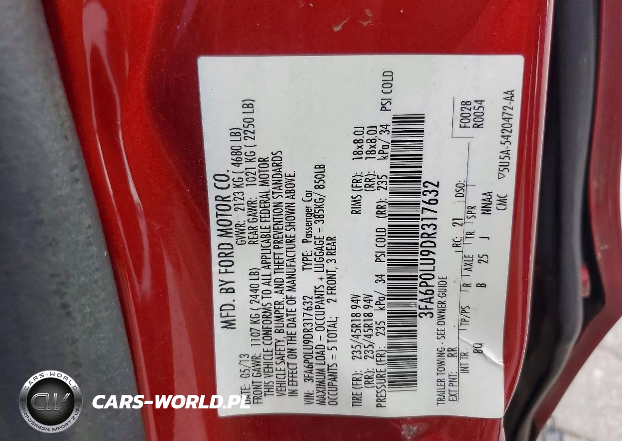 2013 Ford Fusion Se Hybrid VIN:3FA6P0LU9DR317632 - 12