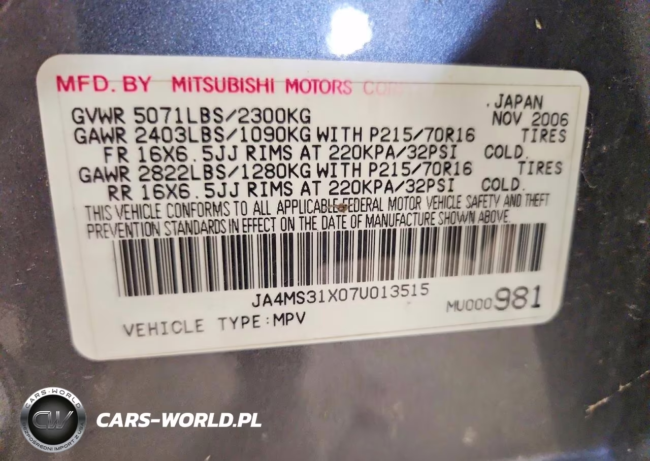 2007 Mitsubishi Outlander Es VIN:JA4MS31X07U013515 - 13