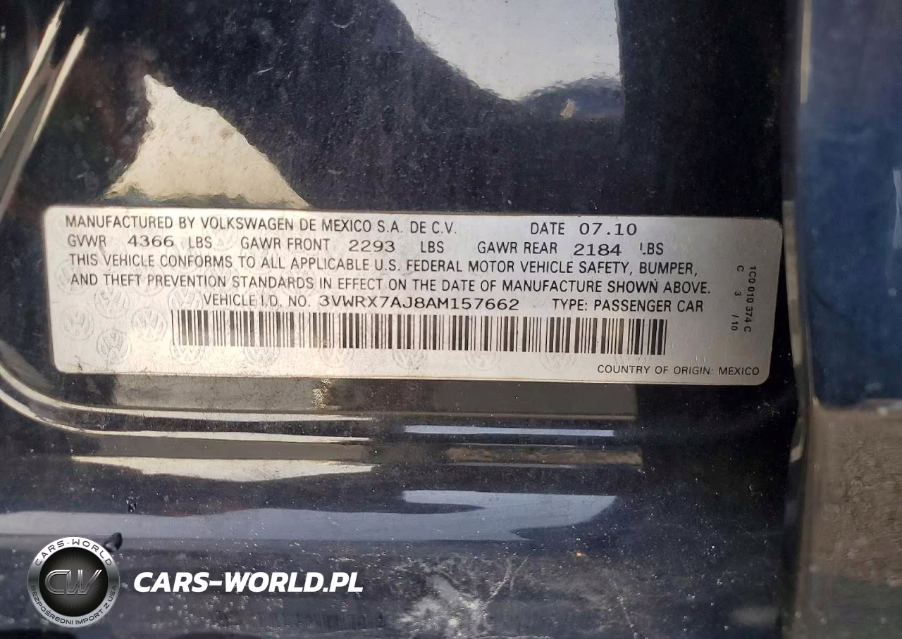 2010 Volkswagen Jetta Se VIN:3VWRX7AJ8AM157662 - 12