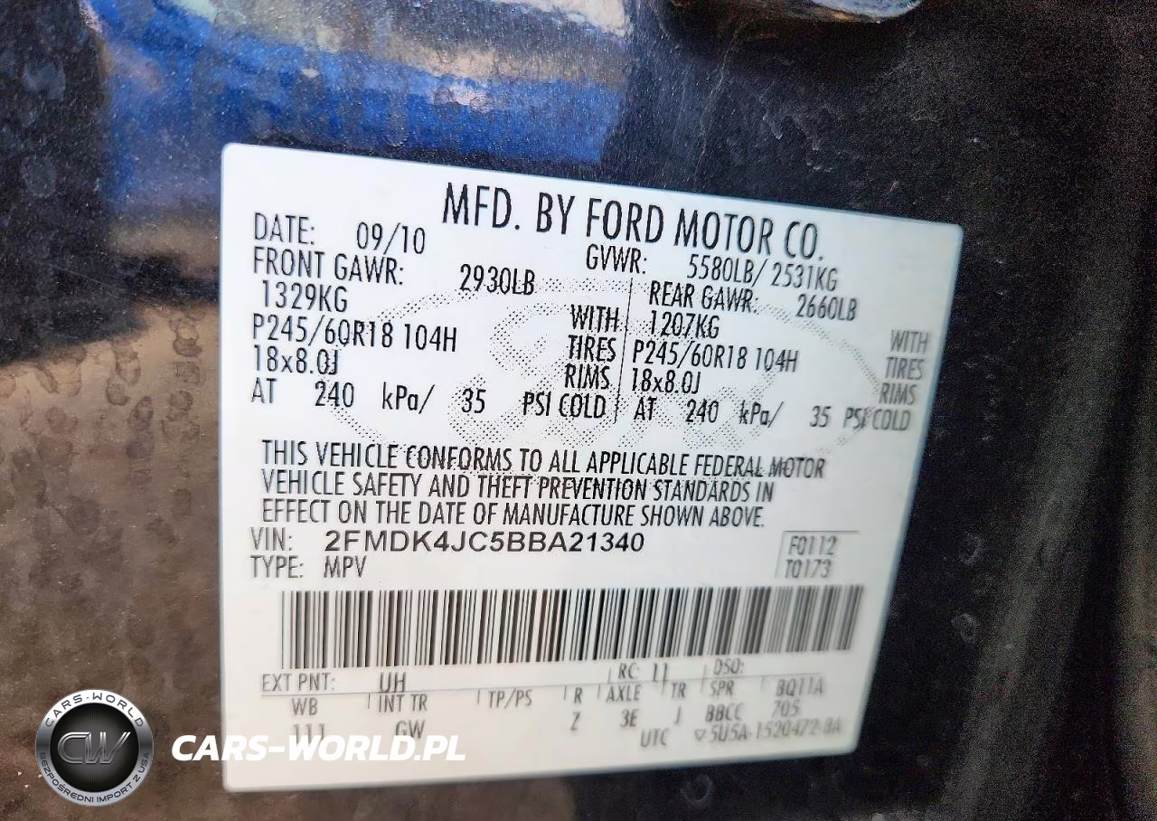 2011 Ford Edge Sel VIN:2FMDK4JC5BBA21340 - 13