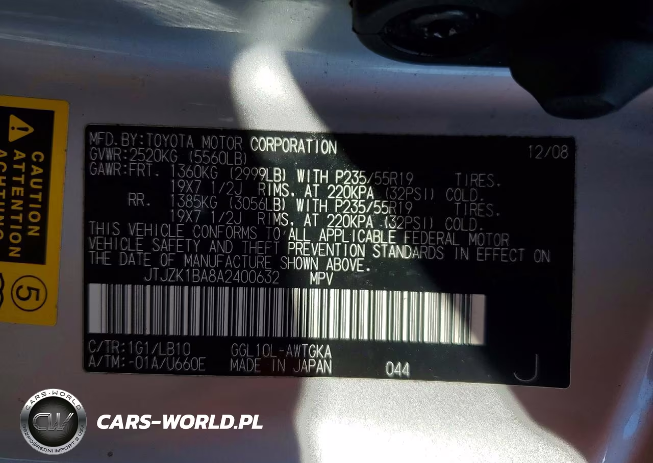 2010 Lexus Rx 350 VIN:JTJZK1BA8A2400632 - 13
