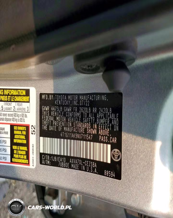 2022 Toyota Camry Se VIN:4T1G11AK9NU711547 - 12