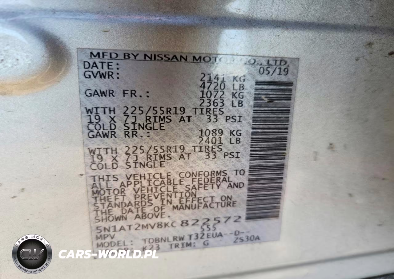 2019 Nissan Rogue Sl VIN:5N1AT2MV8KC822572 - 13