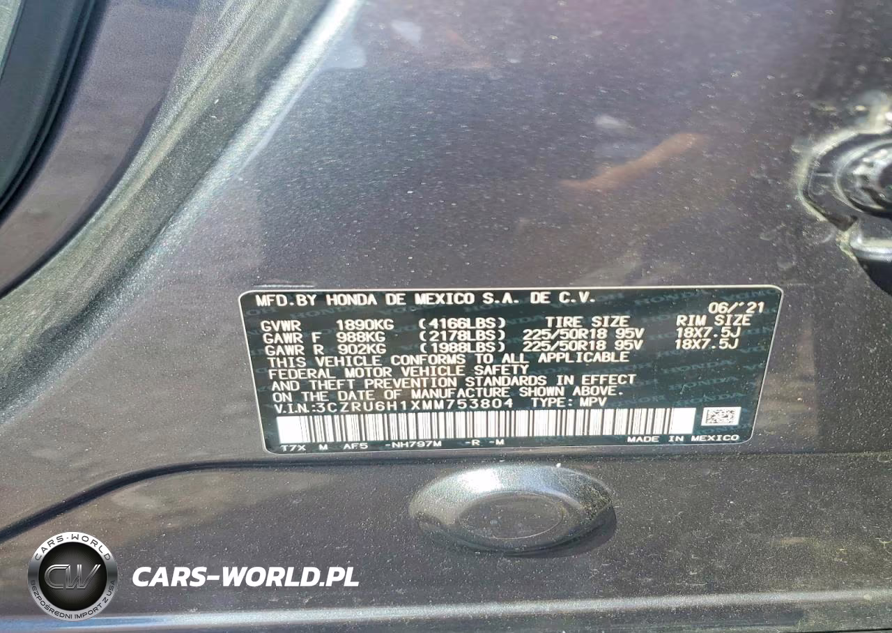 2021 Honda Hr-V Sport VIN:3CZRU6H1XMM753804 - 12