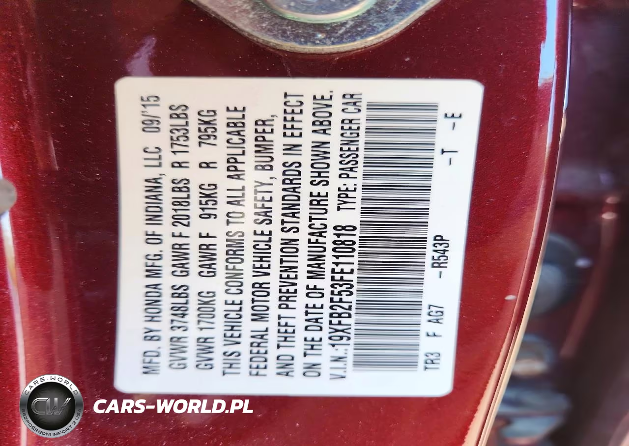 2015 Honda Civic Lx VIN:19XFB2F53FE110818 - 12