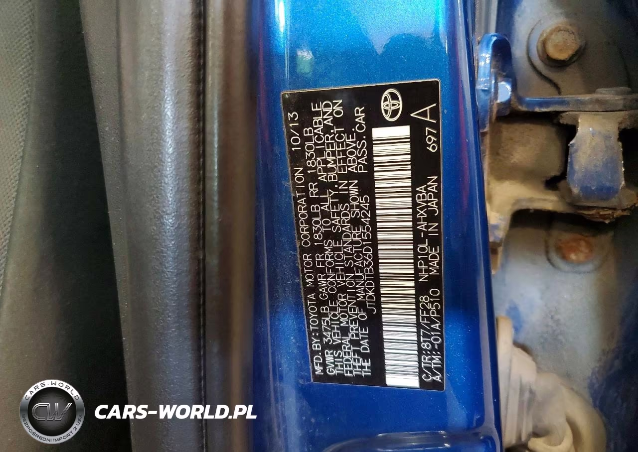 2013 Toyota Prius C Two VIN:JTDKDTB36D1554245 - 13