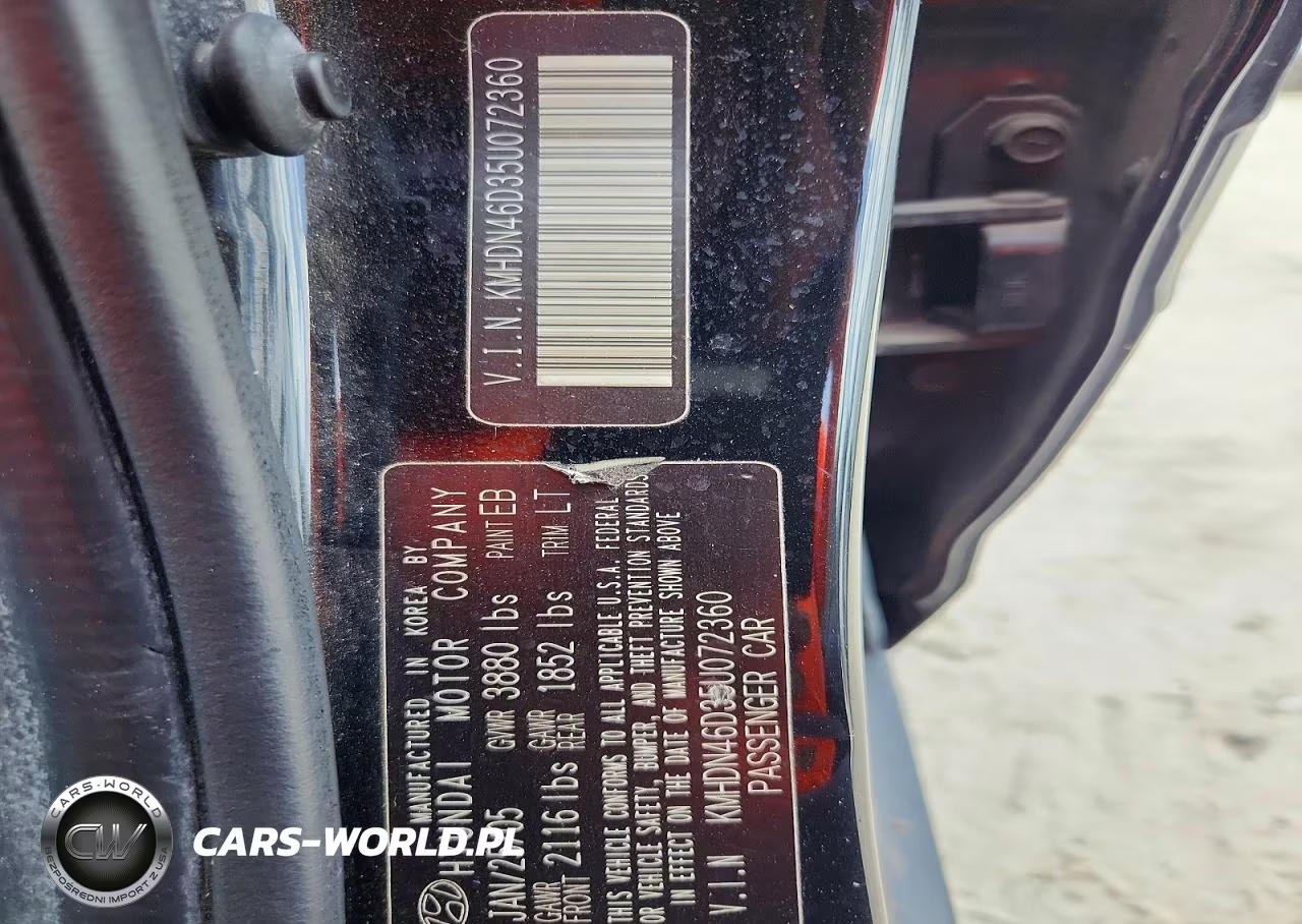 2005 Hyundai Elantra Gls VIN:KMHDN46D35U072360 - 13