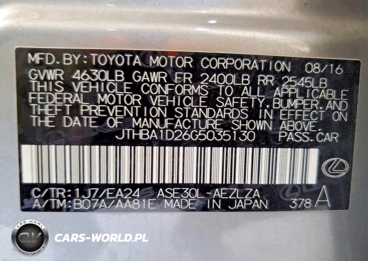 2016 Lexus Is 200T VIN:JTHBA1D26G5035130 - 12
