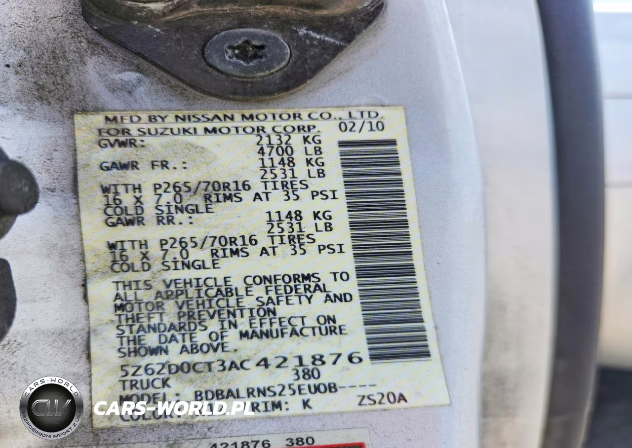 2010 Suzuki Equator VIN:5Z62D0CT3AC421876 - 12