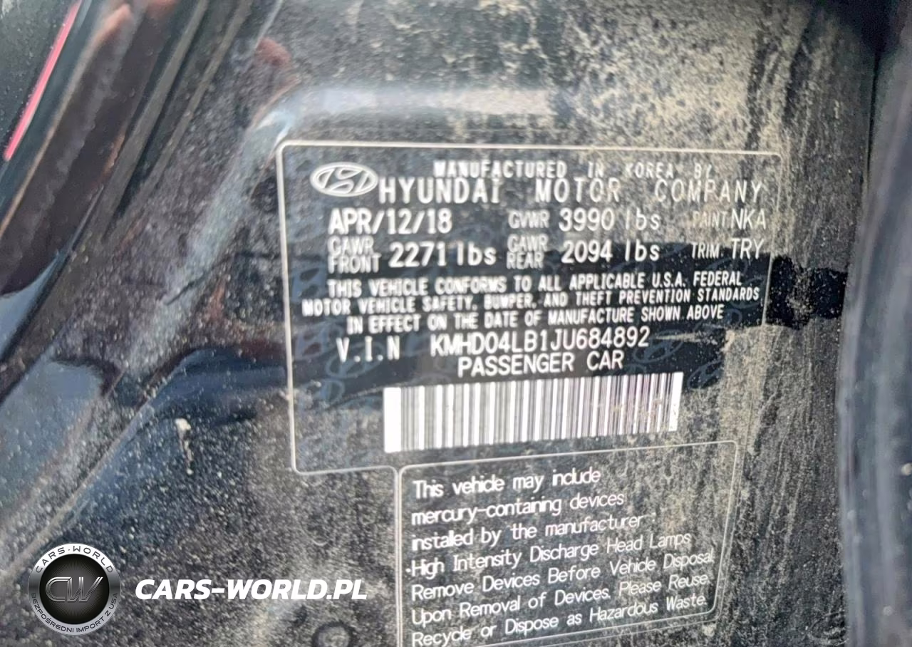 2018 Hyundai Elantra Sport VIN:KMHD04LB1JU684892 - 10