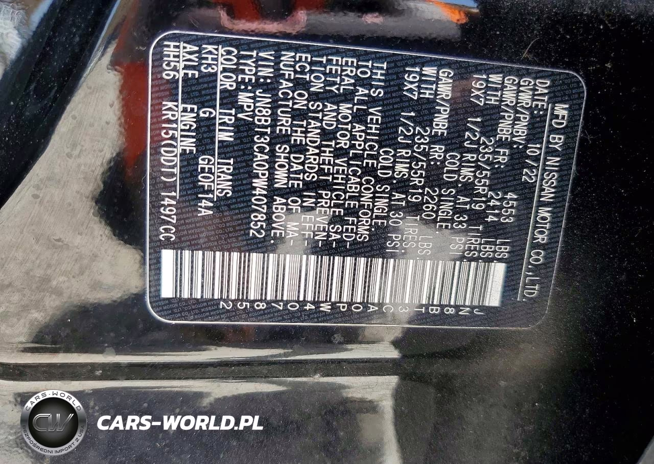 2023 Nissan Rogue Sl VIN:JN8BT3CA0PW407852 - 12