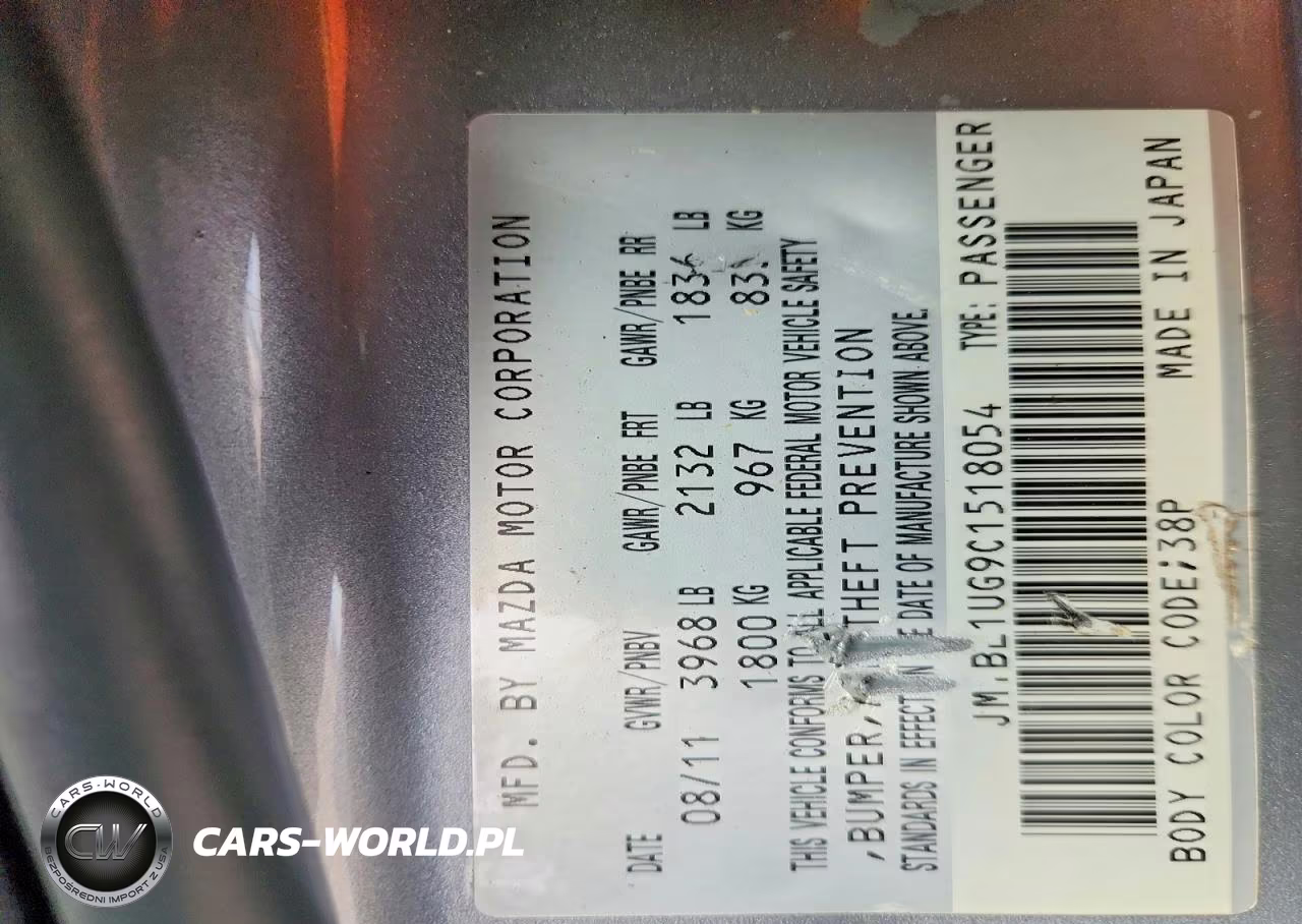 2012 Mazda 3 I VIN:JM1BL1UG9C1518054 - 12