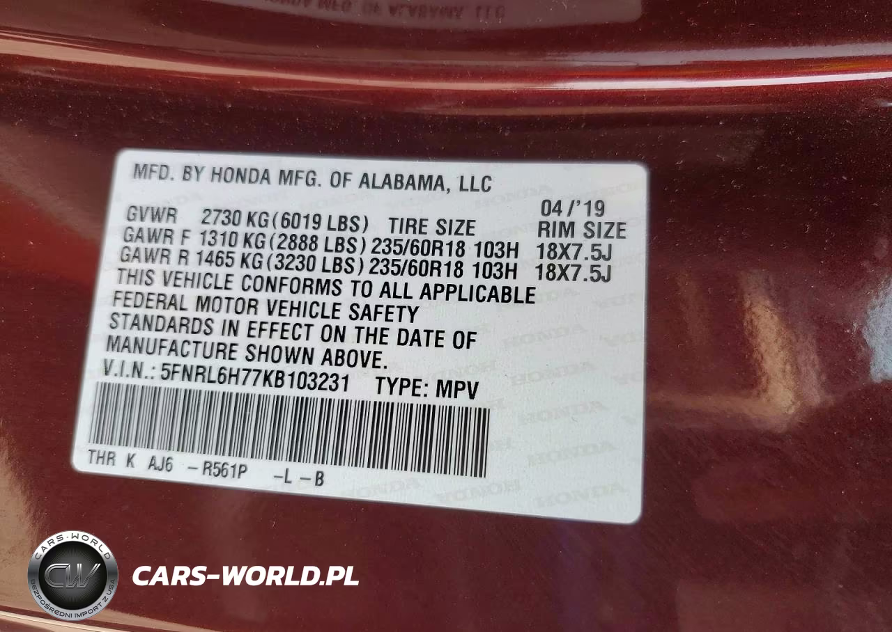 2019 Honda Odyssey Exl VIN:5FNRL6H77KB103231 - 14