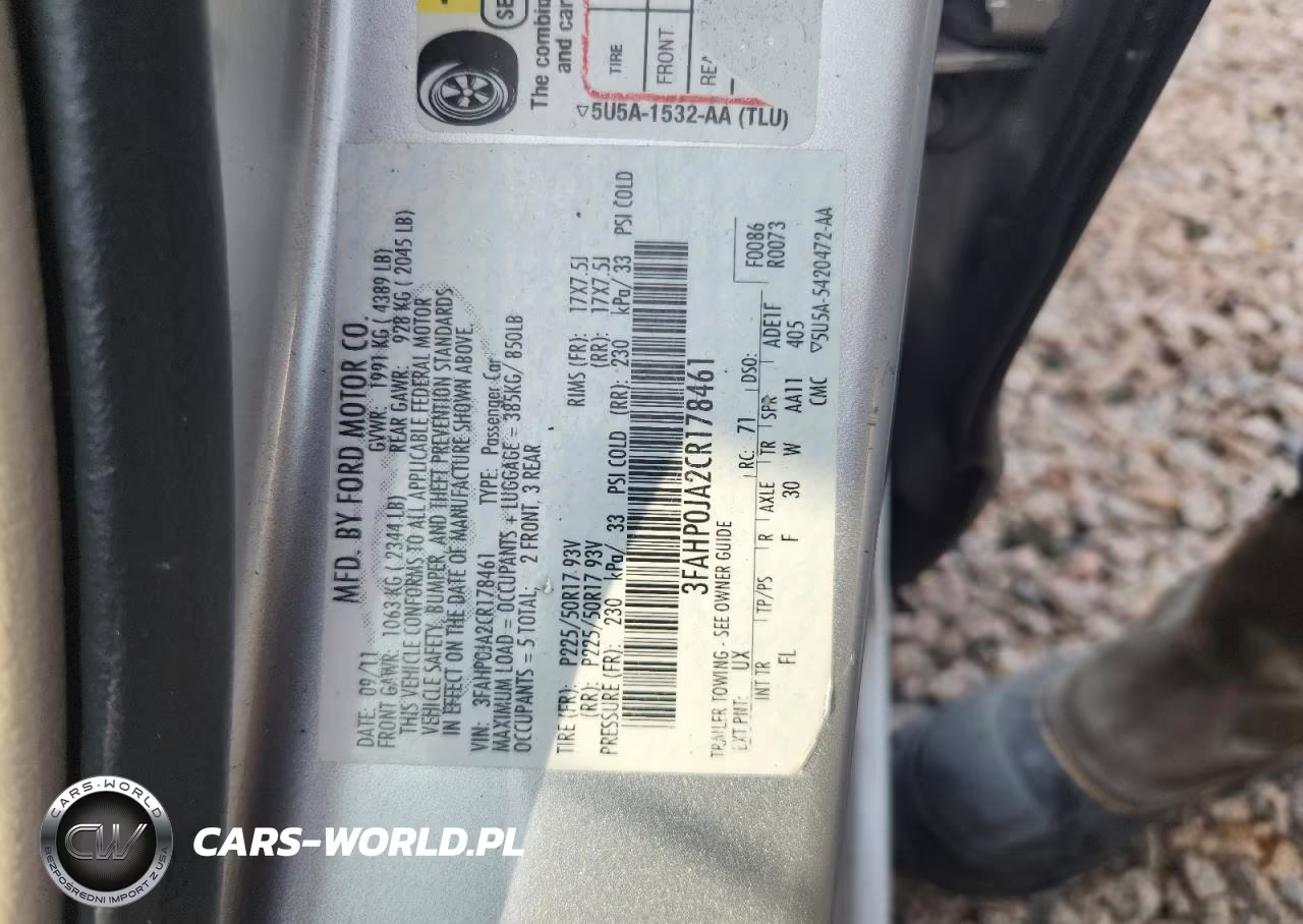 2012 Ford Fusion Sel VIN:3FAHP0JA2CR178461 - 12