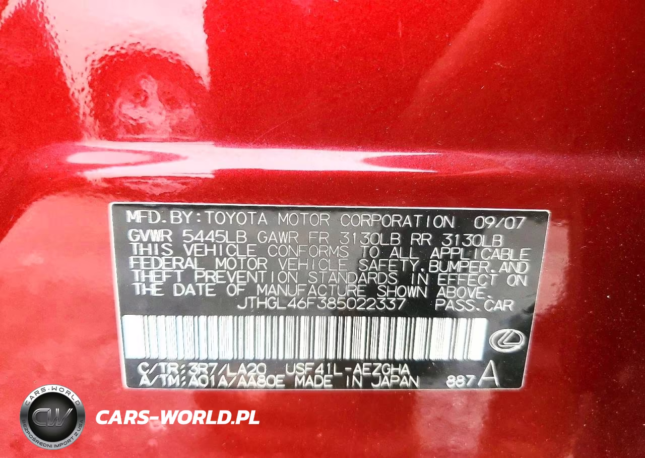 2008 Lexus Ls 460L VIN:JTHGL46F385022337 - 12