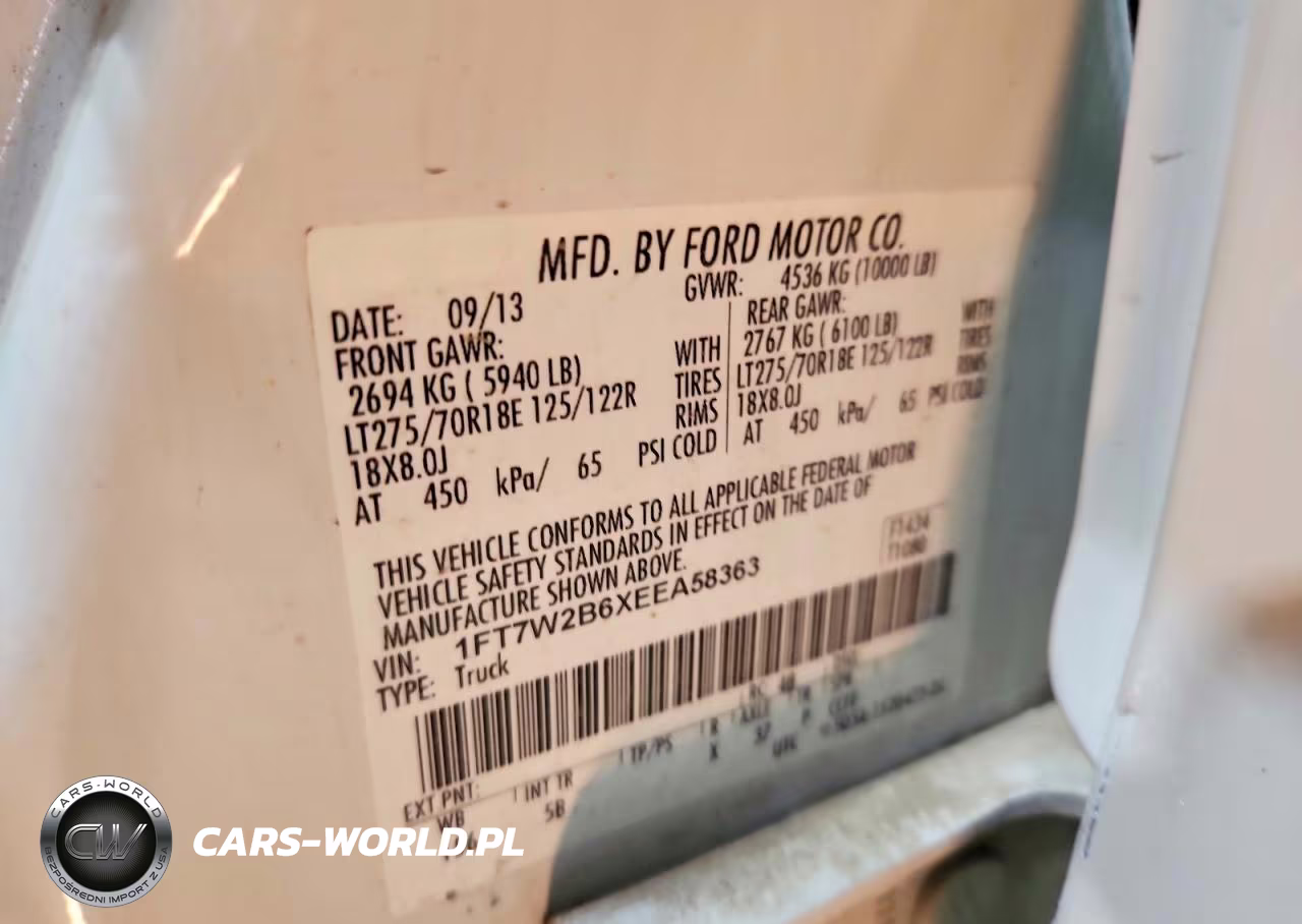 2014 Ford F250 Super Duty VIN:1FT7W2B6XEEA58363 - 13