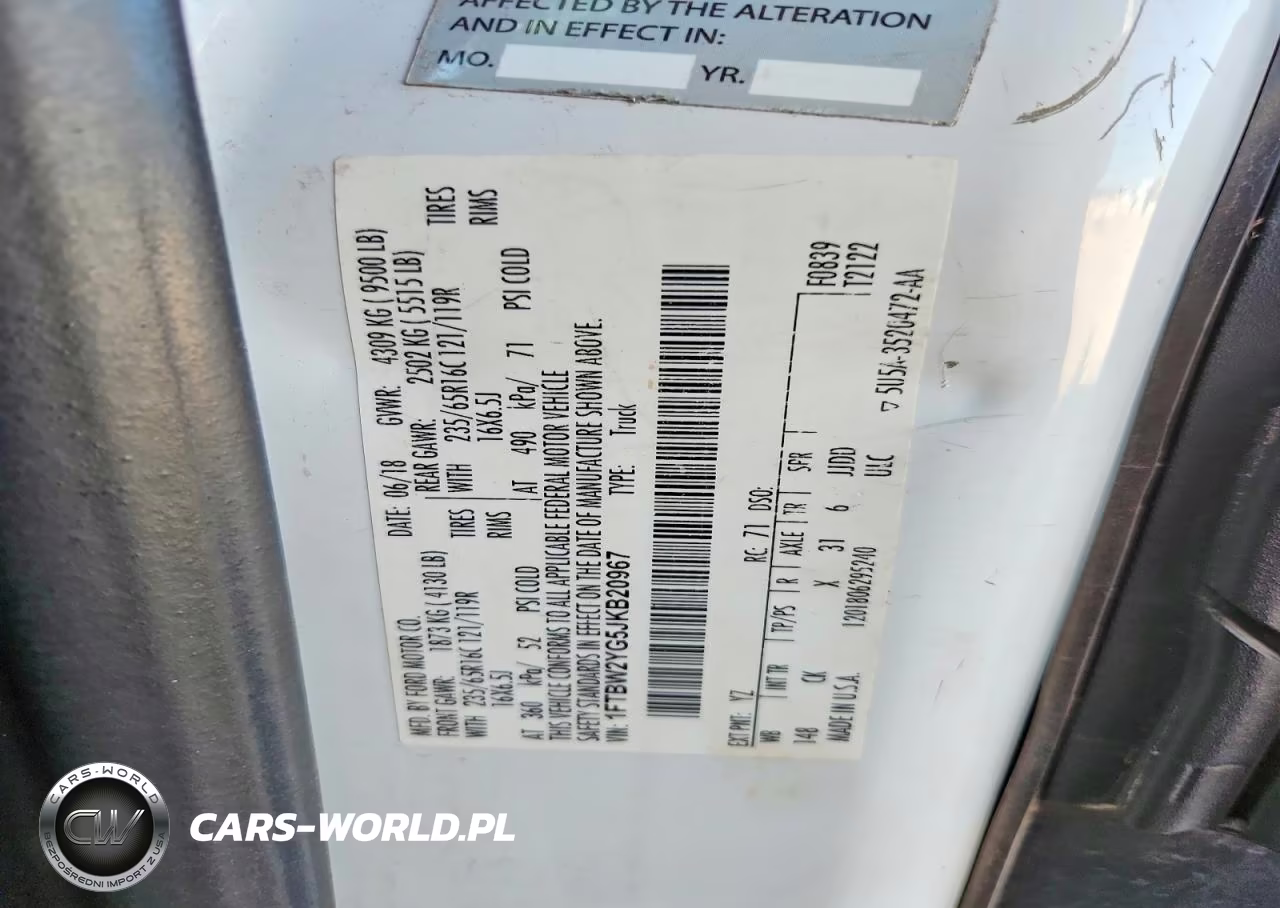 2018 Ford Transit T-350 VIN:1FTBW2YG5JKB20967 - 14