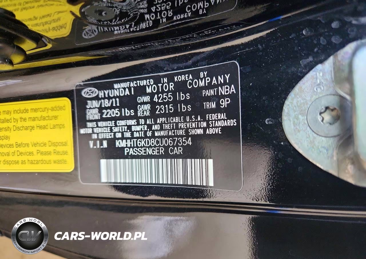 2012 Hyundai Genesis Coupe 2.0T VIN:KMHHT6KD8CU067354 - 12