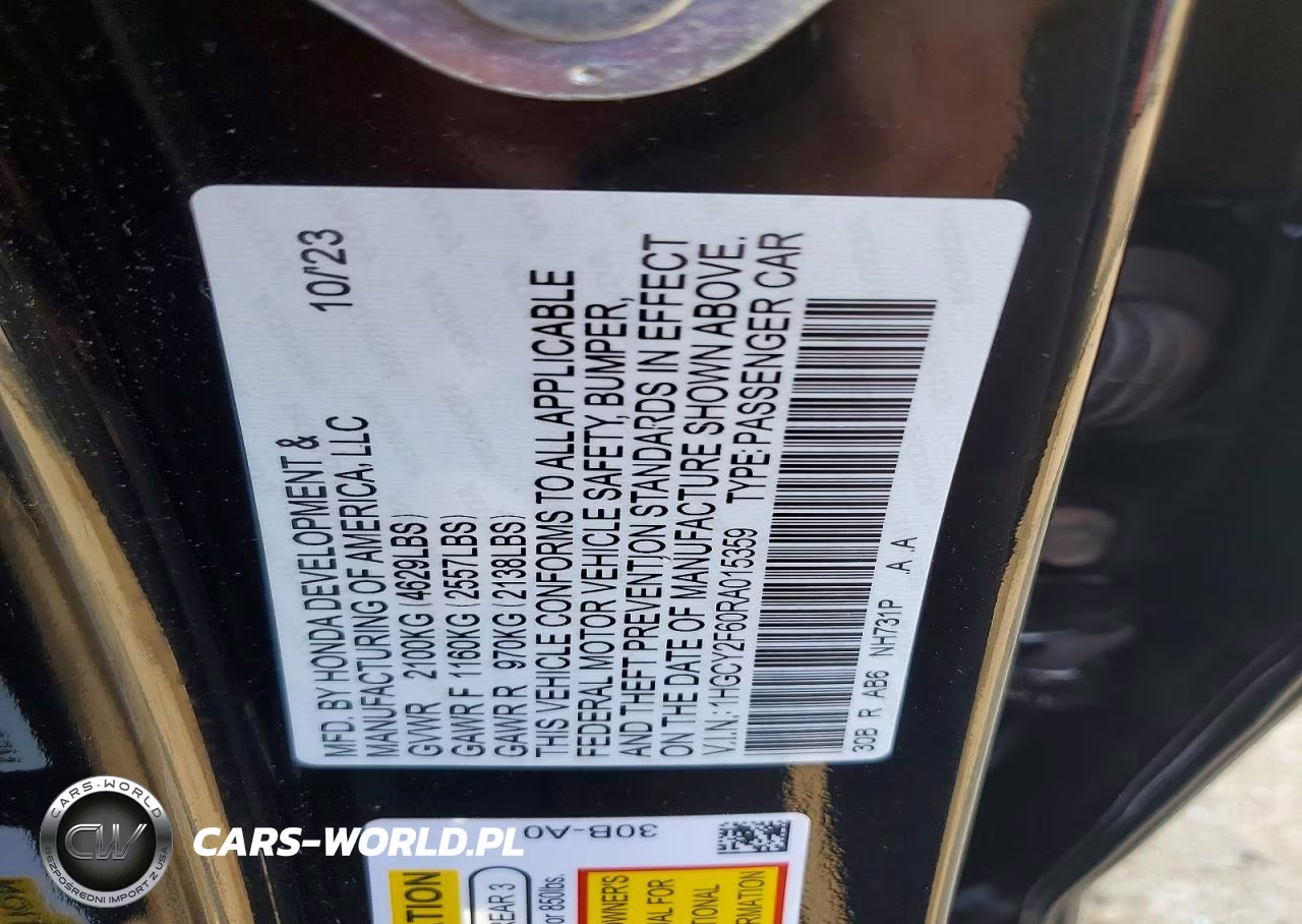 2024 Honda Accord Hybrid Exl VIN:1HGCY2F60RA015359 - 12