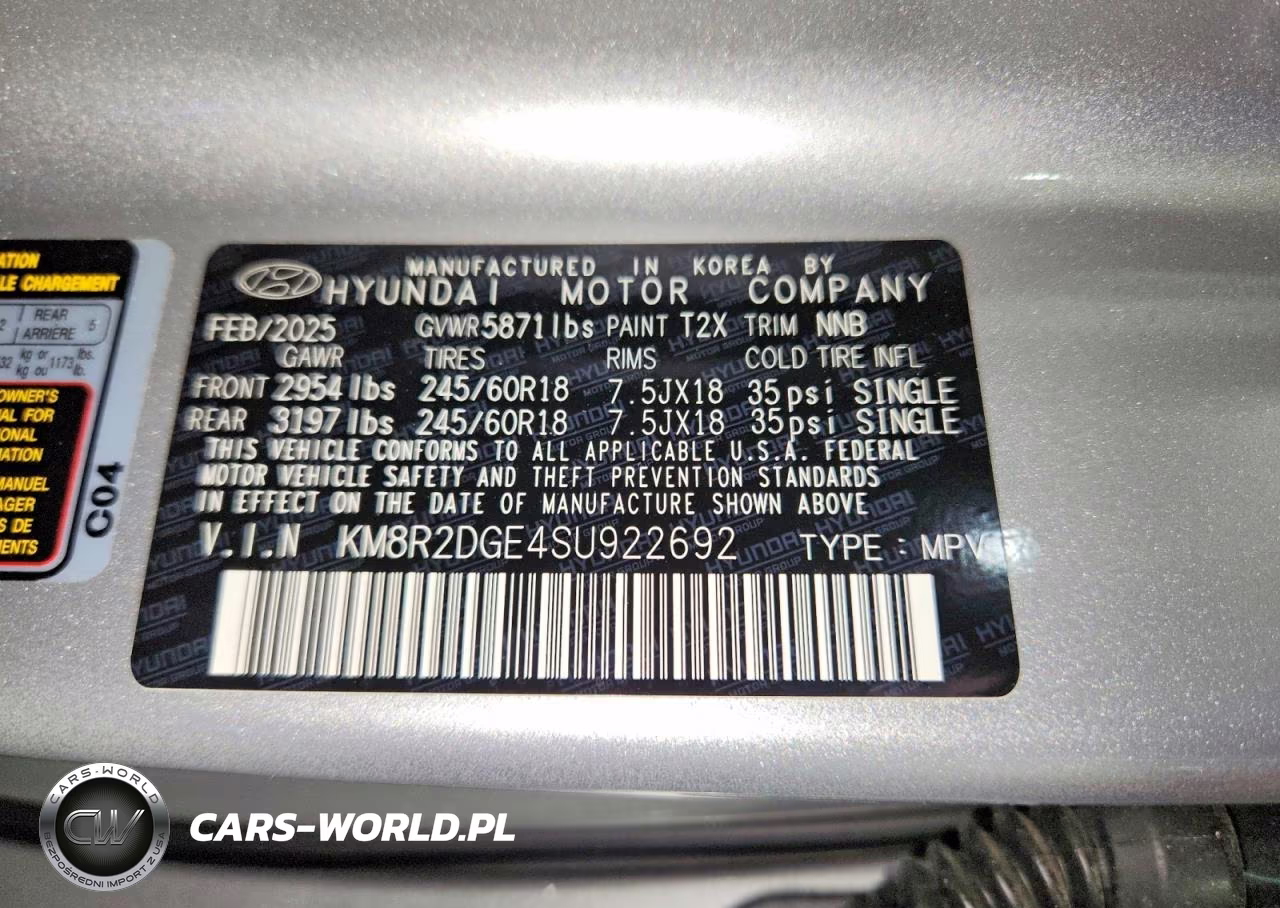 2025 Hyundai Palisade Sel VIN:KM8R2DGE4SU922692 - 13