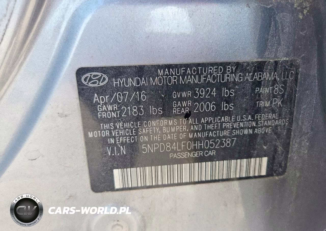 2017 Hyundai Elantra Se VIN:5NPD84LF0HH052387 - 12
