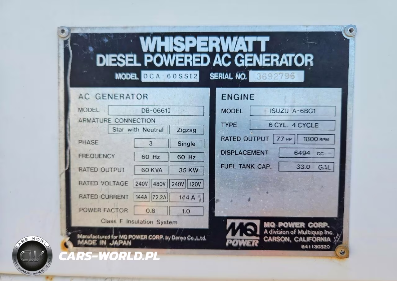 1999 Generator VIN:591406 - 9