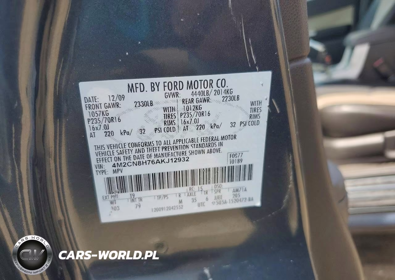 2010 Mercury Mariner Premier VIN:4M2CN8H76AKJ12932 - 13