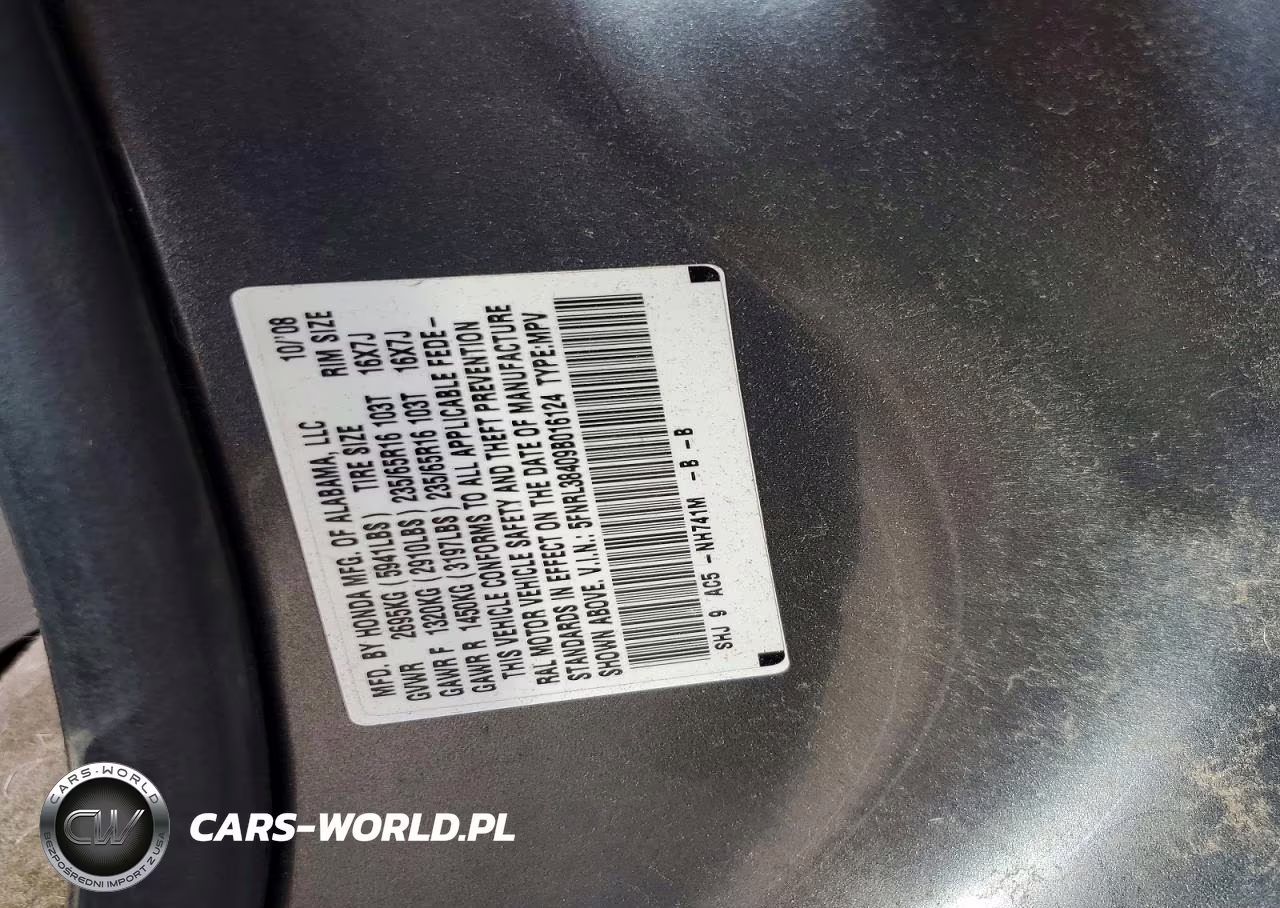 2009 Honda Odyssey Ex VIN:5FNRL38409B016124 - 13