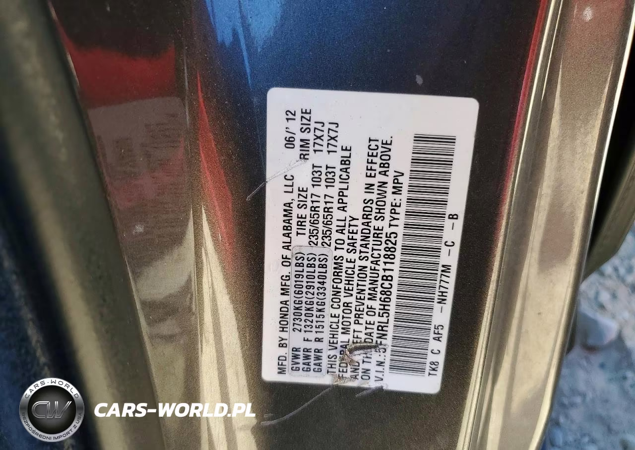 2012 Honda Odyssey Exl VIN:5FNRL5H68CB118825 - 13