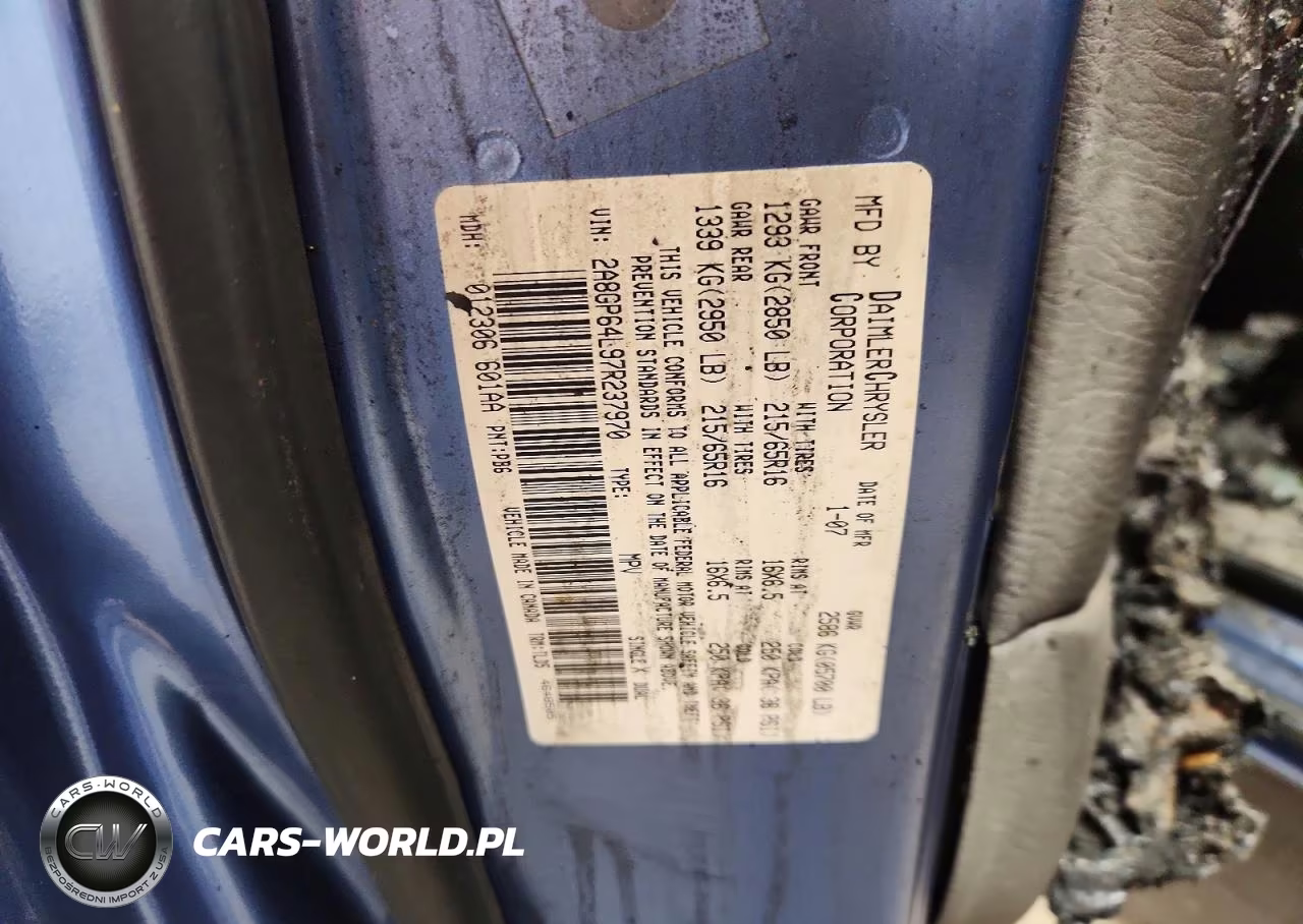 2007 Chrysler Town & Country Limited VIN:2A8GP64L97R237970 - 13