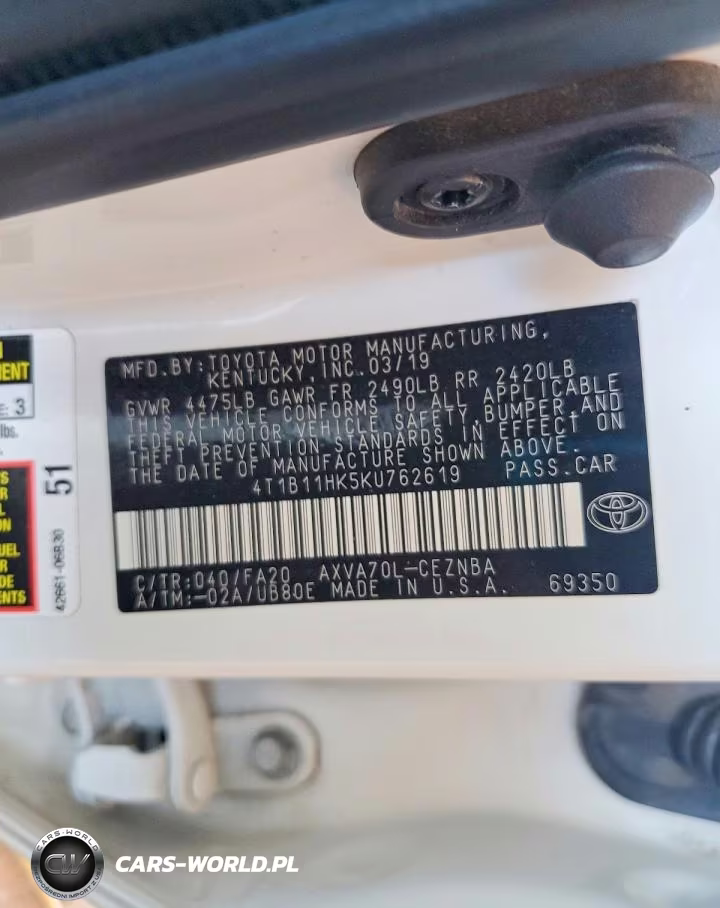 2019 Toyota Camry Le VIN:4T1B11HK5KU762619 - 12