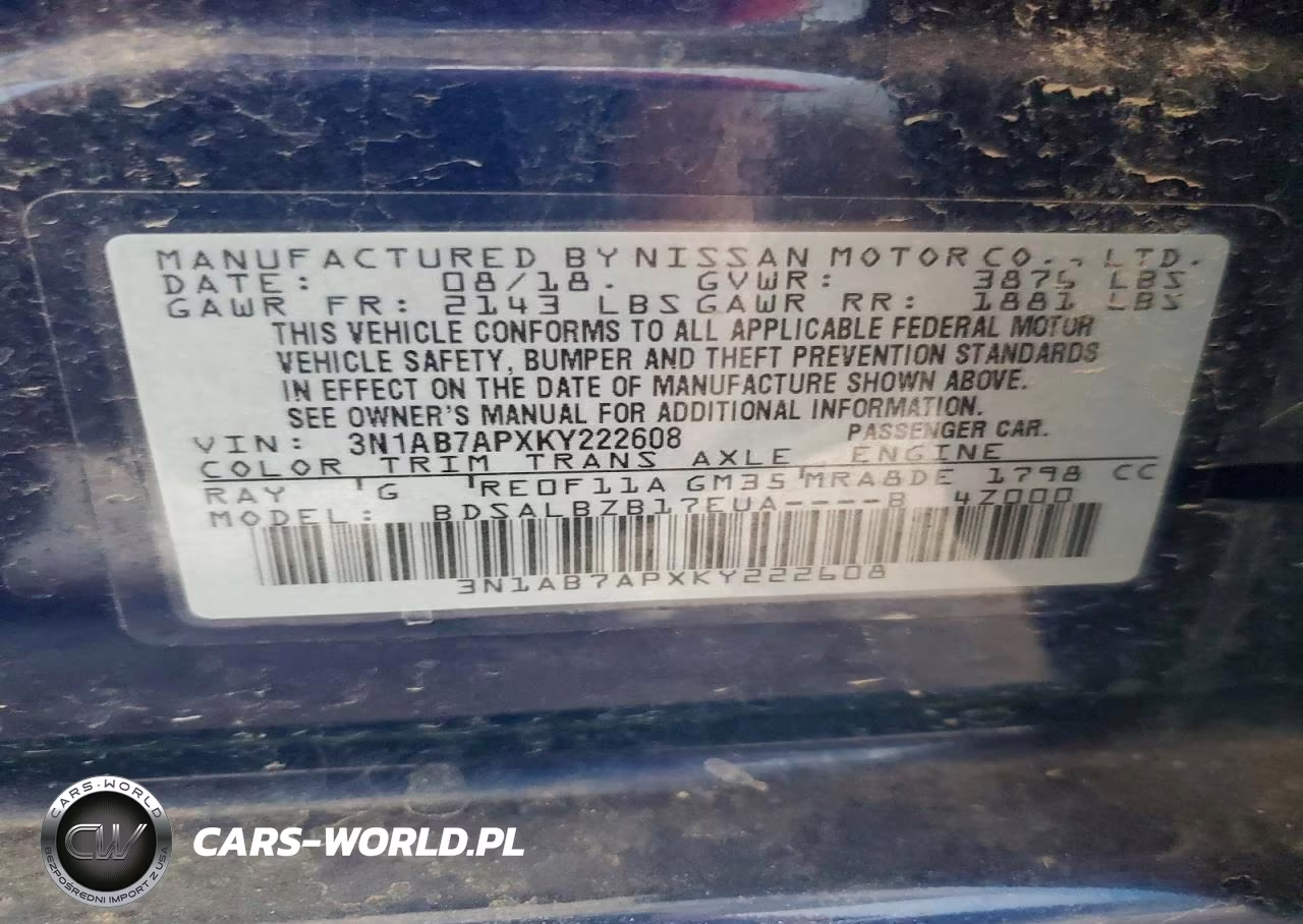 2019 Nissan Sentra S VIN:3N1AB7APXKY222608 - 12